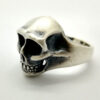 Hand carved silver skull ring Skull Ring