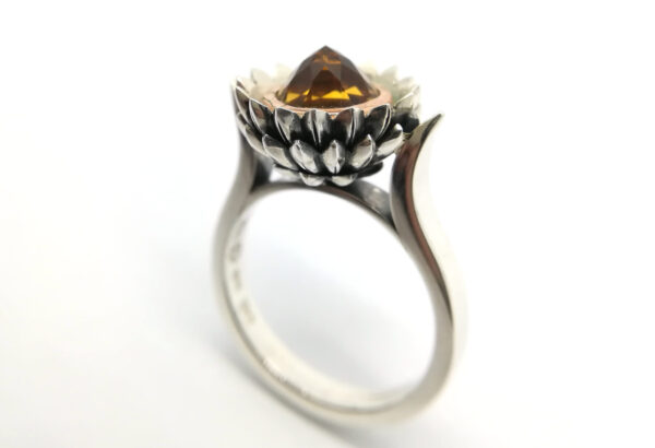 9ct Red Gold And Silver Protea Ring 9ct Red Gold And Silver Protea Ring