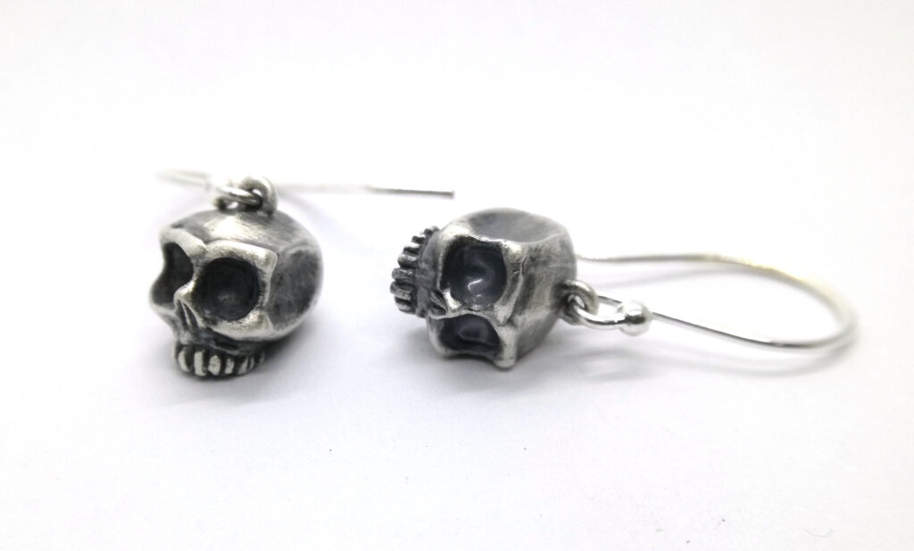 Gallery image Silver Skull Earrings