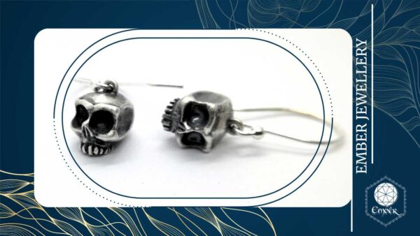 Silver Skull Earrings Product Image Silver Skull Earrings